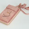 Kisme Taschen Und Körbe>Handytasche mit Börse Katze altrosa