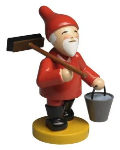 Wendt&Kühn Figuren>Heinzelmännchen mit Besen und Eimer, Blumenkinder