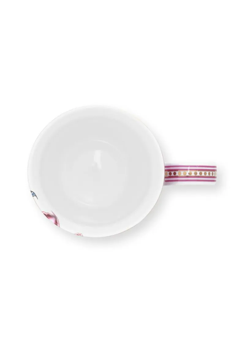 Pip Studio Henkelbecher>Henkelbecher groß „Flower Festival", duinkelpink,