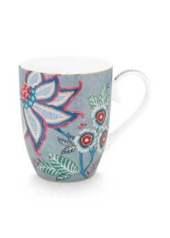 Pip Studio Henkelbecher>Henkelbecher groß „Flower Festival", hellblau, 350