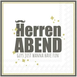 IHR Servietten Und Serviettenringe|Servietten>HERRENABEND gold grey Cocktail-Servietten C 990594