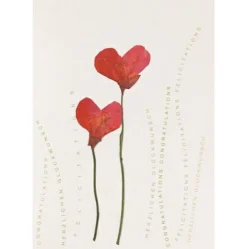 Räder Karten>Herzblütenkarte mehrsprachig „Herzlichen Glückwuns