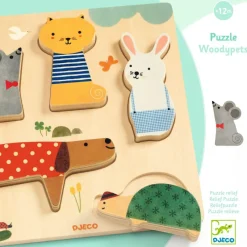 Djeco Spielen>Holz Puzzle: Bunte Tiere
