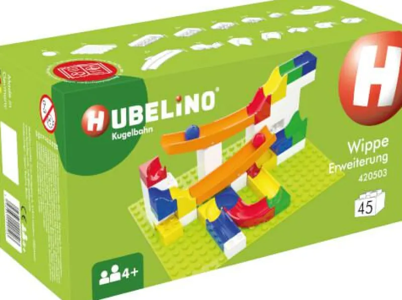 Hubelino Klemm- Und Magnetbaukästen>Kugelbahn Wippe Erweiterung (45-teilig)