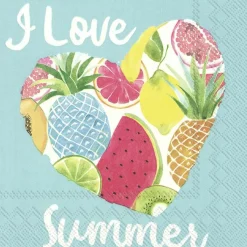 IHR Servietten Und Serviettenringe|Servietten>I LOVE SUMMER turquoise Lunch-Servietten L 908842