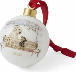 Portmeirion Baumschmuck Und Zubehör>Jahreskugel ´25 Winterwalks - Hunde auf Bank 6,6cm