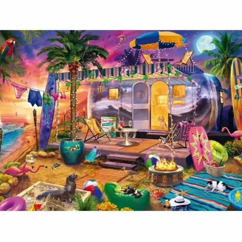 Schmidt Spiele Erwachsenenpuzzle>J.Haynie Mit Dem Wohnwagen Am Me - Puzzle 1000 Tei