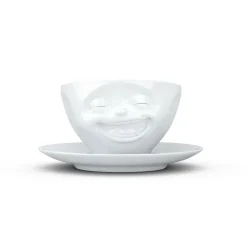 58 fiftyeight Weiß>Kaffeetasse Lachend, weiß, 200ml