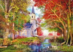 Schmidt Spiele Erwachsenenpuzzle>Kapelle im Herbstzauber - Puzzle 1000 Teile