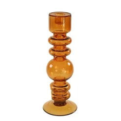 Werner Voß Kerzen, Leuchter Und Zubehör>Kerzenleuchter Como orange Glas 9x9x25cm Glas
