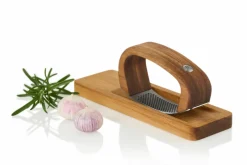 Adhoc Schälen Und Zerkleinern>Knoblauchpresse RoccaAlio, mit Schneidbrett, Akazi