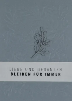 Räder Karten>Kondolenzkarte „Liebe und Gedanken", Blattornament