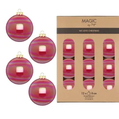 Magic by Inge Baumschmuck Und Zubehör>Kugel, 8cm, Glas, 12Stk./Box, Dazzling Flamingo