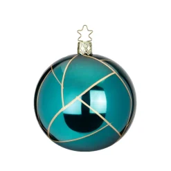 Inge Glas Manufaktur Baumschmuck Und Zubehör>Kugel, 8cm Tiffany, blaugrün glanz