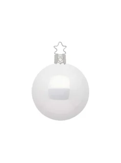 Inge Glas Manufaktur Baumschmuck Und Zubehör>Kugel, porzellanweiß opal, 8cm