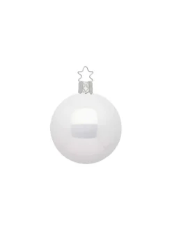 Inge Glas Manufaktur Baumschmuck Und Zubehör>Kugel, porzellanweiß opal, 6cm
