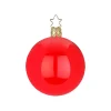 Inge Glas Manufaktur Baumschmuck Und Zubehör>Kugel, rot glanz transparent, 12cm