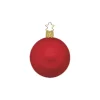 Inge Glas Manufaktur Baumschmuck Und Zubehör>Kugel, rot matt, 6cm