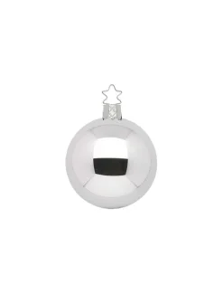 Inge Glas Manufaktur Baumschmuck Und Zubehör>Kugel, silber glanz, 6cm