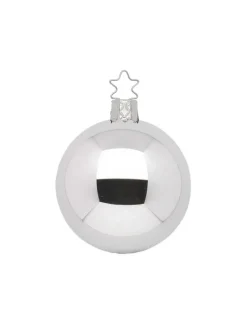 Inge Glas Manufaktur Baumschmuck Und Zubehör>Kugel, silber glanz, 10cm