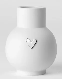 Räder Vasen>Kugelvase Herz Silber D.10cm H.13cm