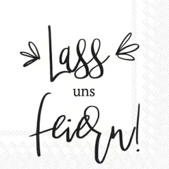 IHR Servietten Und Serviettenringe|Servietten>LASS UNS FEIERN black Lunch-Servietten L 935607