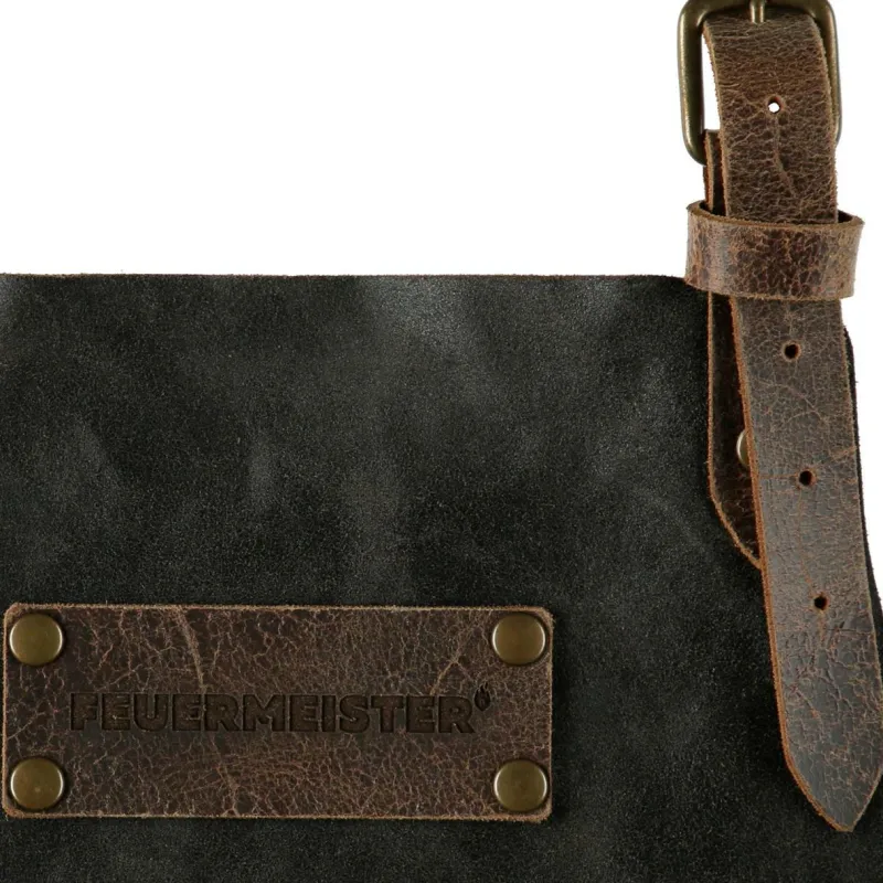 Feuermeister Grillzubehör>Lederschürze Gr.3, Antikleder braun Kreuzberiemun