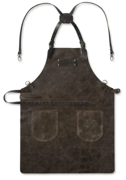 Feuermeister Grillzubehör>Lederschürze Gr.3, Antikleder braun Kreuzberiemun
