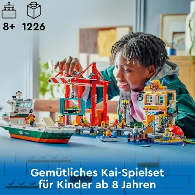 LEGO® Klemm- Und Magnetbaukästen>City Hafen mit Frachtschiff 60422