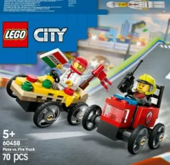 LEGO® Klemm- Und Magnetbaukästen>City Pizzalieferwagen vs. Löschauto 60458