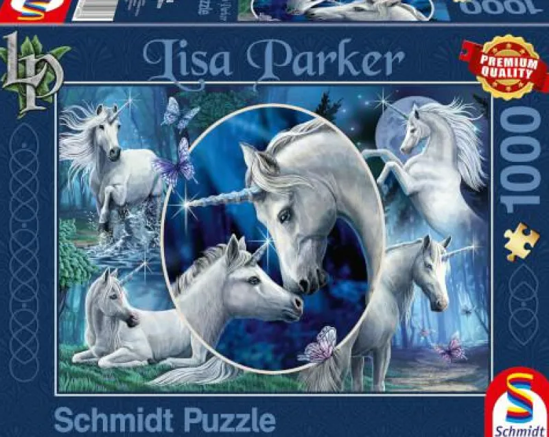 Schmidt Spiele Erwachsenenpuzzle>Lisa Parker: Anmutige Einhörner - Puzzle 1000 Teil