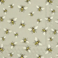 IHR Servietten Und Serviettenringe|Servietten>LOVELY BEES Linen Cocktail-Servietten C 861166