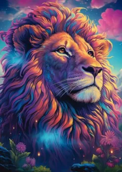 Schmidt Spiele Erwachsenenpuzzle>Löwe im Farbenwind - Puzzle 1000 Teile