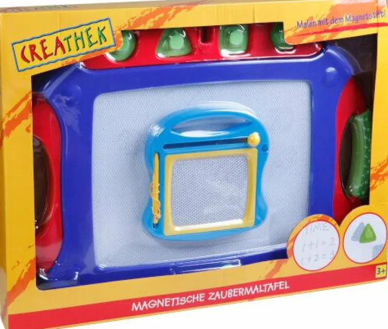 Creathek Malen Und Zeichnen>Magnet Maltafel 2 in 1 mit 4 Stempel