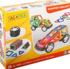 Creathek Klemm- Und Magnetbaukästen>Magnet-Bauset mit Rädern, 32 Teile