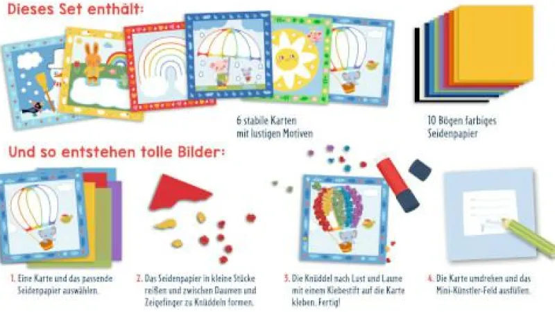 COPPENRATH SPG Basteln>Mein 1. Bastelset: Knüddelbilder Regenbogen (Mini-