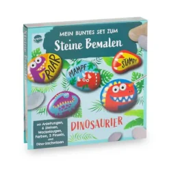 Arena Verlag Basteln>Mein buntes Set zum Steine Bemalen – Dinosaurier