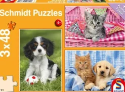 Schmidt Spiele Kleinkindpuzzle|Spielen>Meine liebsten Haustierbabys, 3 x 48 Teile
