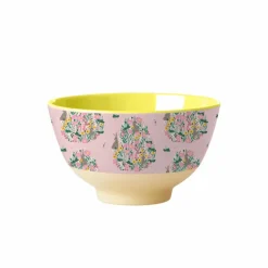 Rice A/S Melamin Und Bambus>Melamine Bowl with Bunny Print - Two Tone - Small