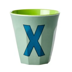 Rice A/S Melamin Und Bambus>Melamine Cup with the Letter X - Khaki - Medium 25