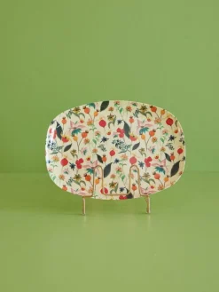 Rice A/S Melamin Und Bambus>Melamine Rectangular Plate with Winter Rosebuds Pr