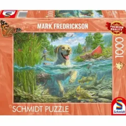Schmidt Spiele Erwachsenenpuzzle>M.Frederickson Hundeliebe, Gelber Labrador 1000 Te