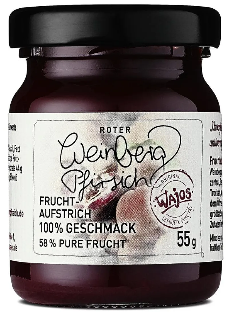 Wajos Gewürze Und Saucen>Mini Roter Weinbergpfirsich Fruchtaufstrich 55g