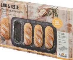 Birkmann Backformen>Mini-Baguetteblech, Mit Laib und Seele, 4 Stück mi