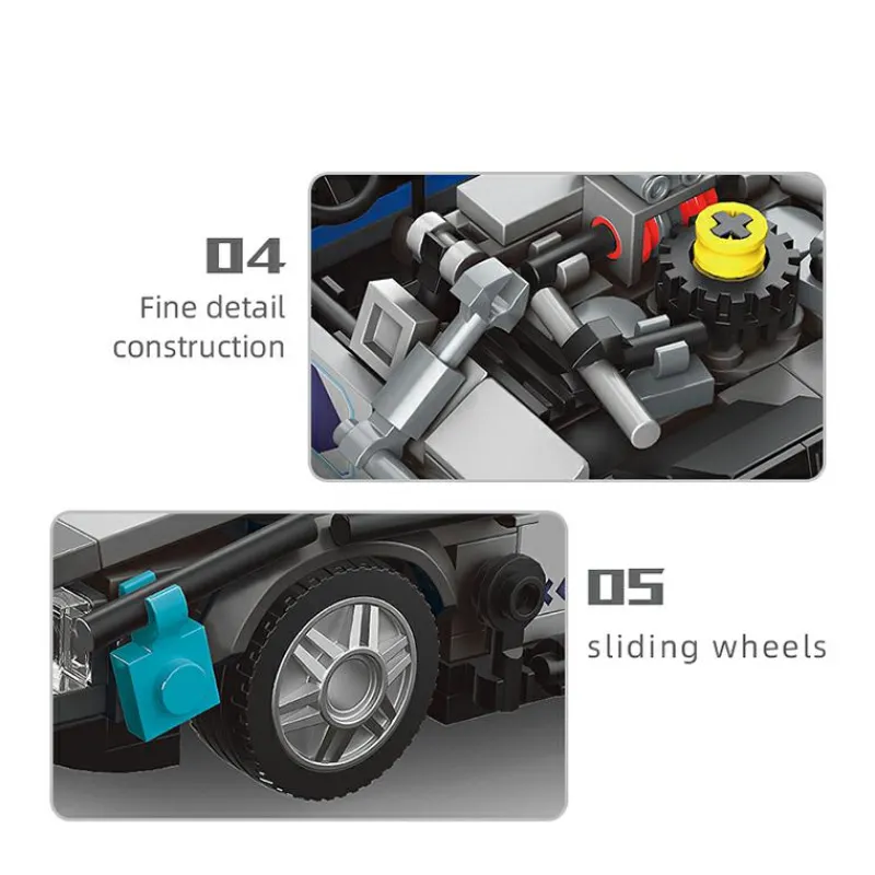 Mould King® Klemm- Und Magnetbaukästen>27019 Delorean-12 Car + Showcase