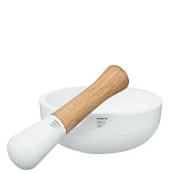 KPM Weiß>Mörser und Stößel No.1.4 LAB Weiss/Eiche