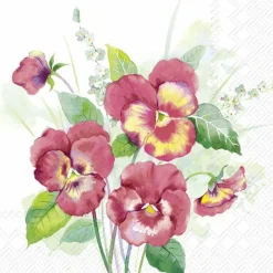 IHR Servietten Und Serviettenringe|Servietten>PANSIES BOUQUET Red Lunch-Servietten L1032710