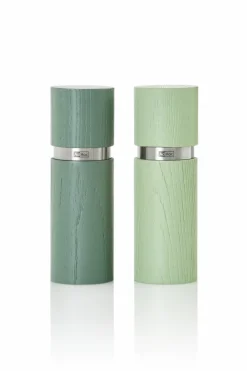 Adhoc Gewürzmühlen, Spender Und Mörser>Pfeffer- u. Salzmühle Set Textura, Dark Green&Ligh