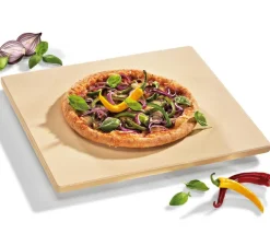 Küchenprofi Backzubehör>Pizza Stein mit Fuß, rechteckig, 40 x 35,5 cm