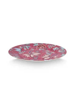 Pip Studio Farbe>Platzteller „Flower Festival", dunkelpink, Ø: 32cm